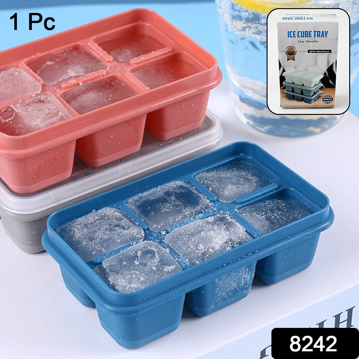 6 Grid Silicone Ice Tray Used In All Kinds Of Places Like Household Kitchens For Making Ice From Water And Various Things And All With Color Box (1 Pc) 6 Grid Silicone Ice Tray Used In All Kinds Of Places Like Household Kitchens For Making Ice From Water And Various Things And All With Color Box (1 Pc)